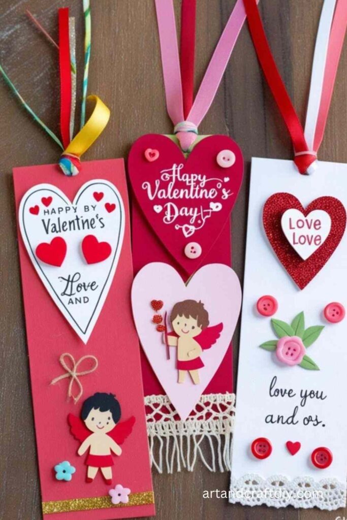 Construction Paper Valentine’s Day Bookmark