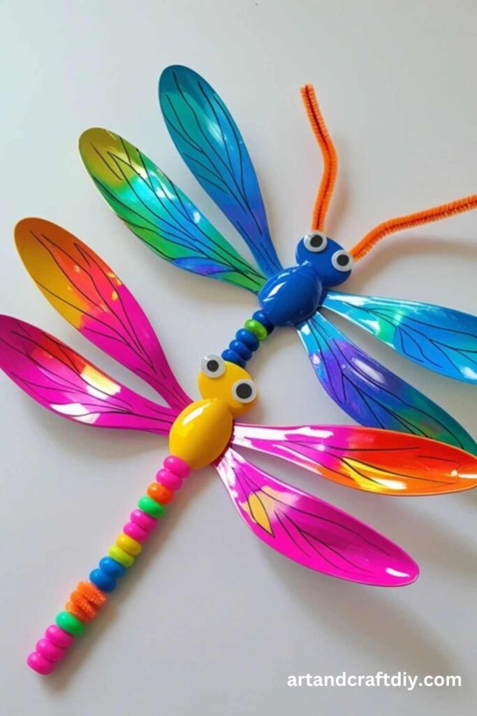 Dragonfly Plastic Spoon Craft