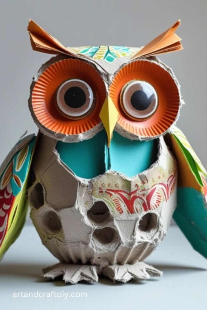 Egg Carton Owl