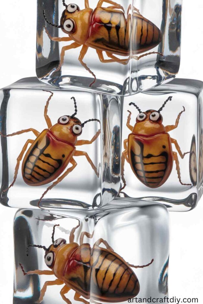 Fake Ice Cubes with Bugs Inside