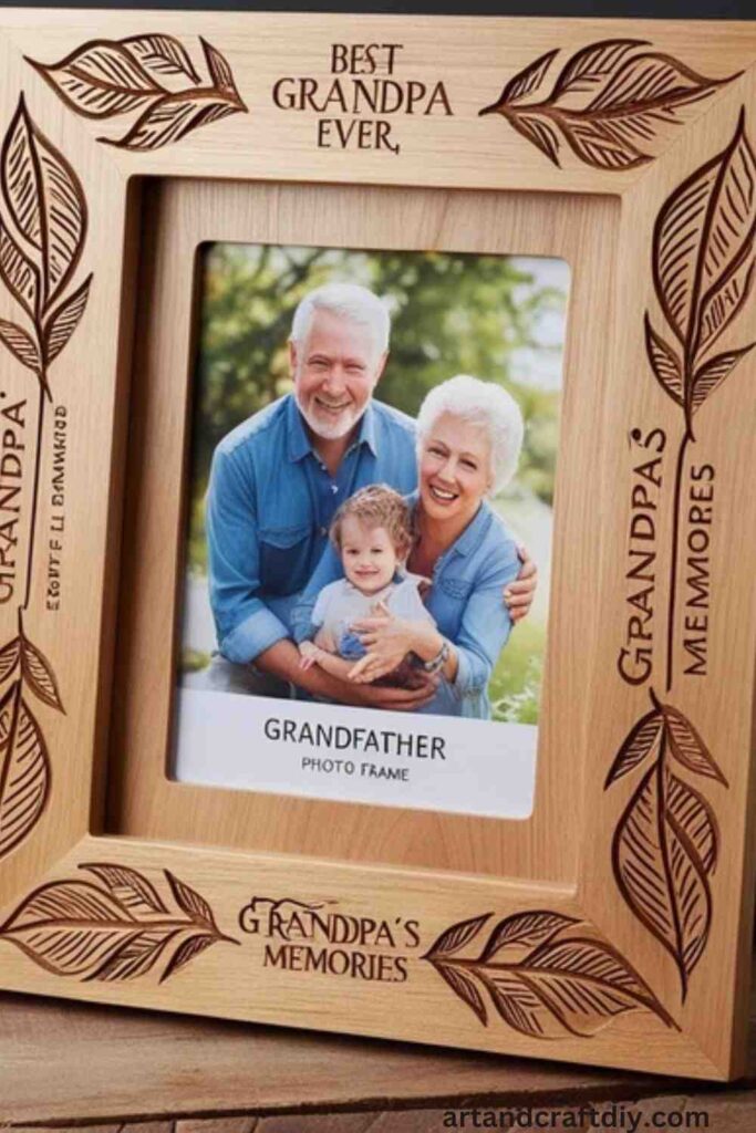 Grandfather Personalized Wooden Photo Frame Gift