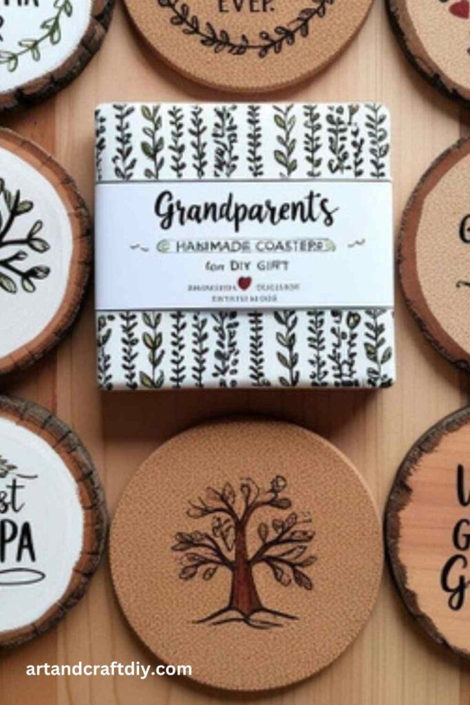 Handmade Grandparents Coasters Gift