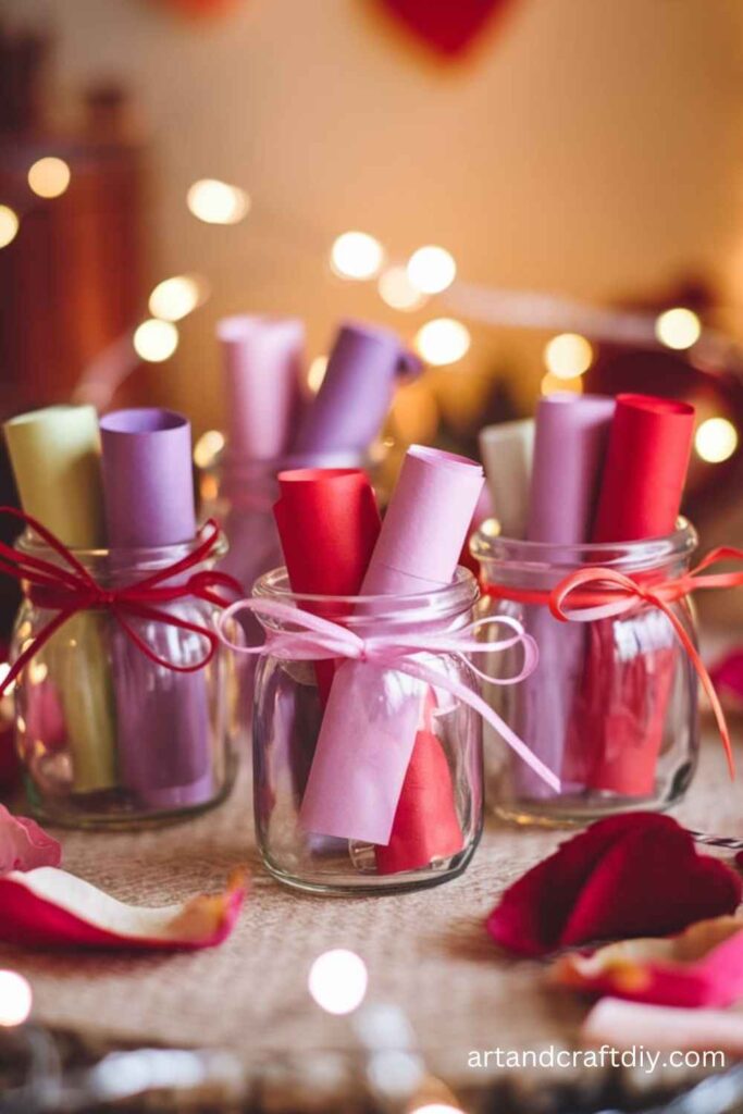 Handwritten Love Letters in a Jar