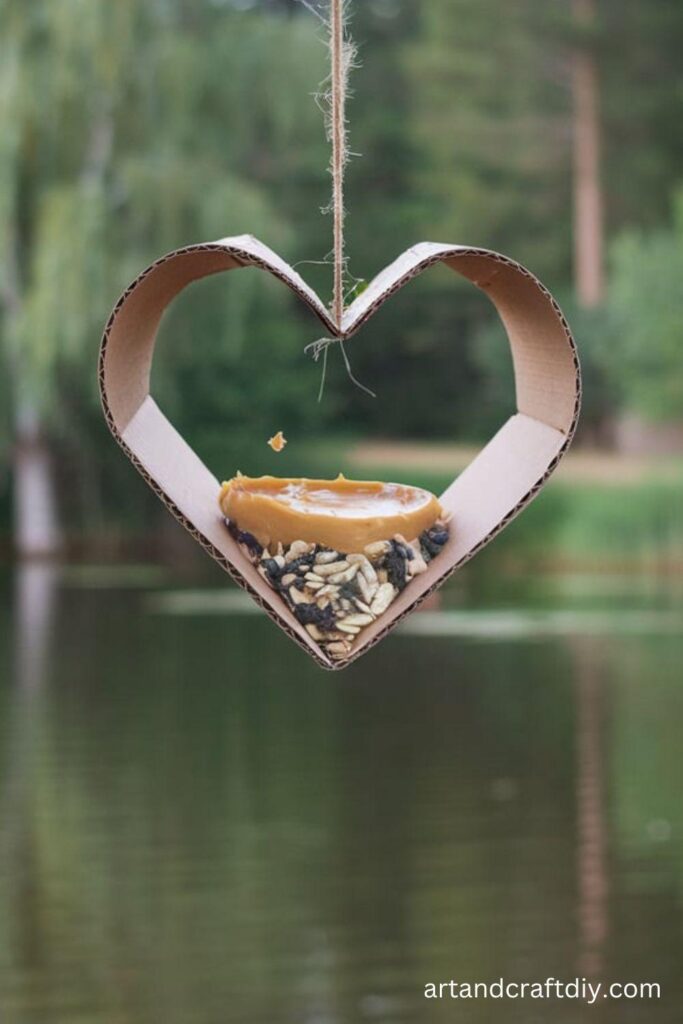 Heart-Shaped Bird Feeder Art