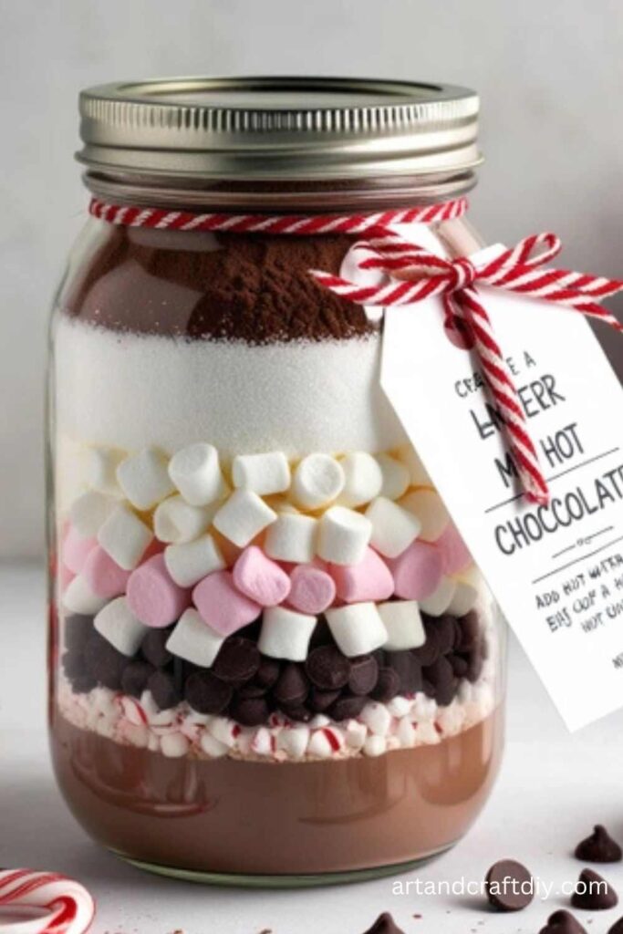 Layered Hot Chocolate Mix in a Jar