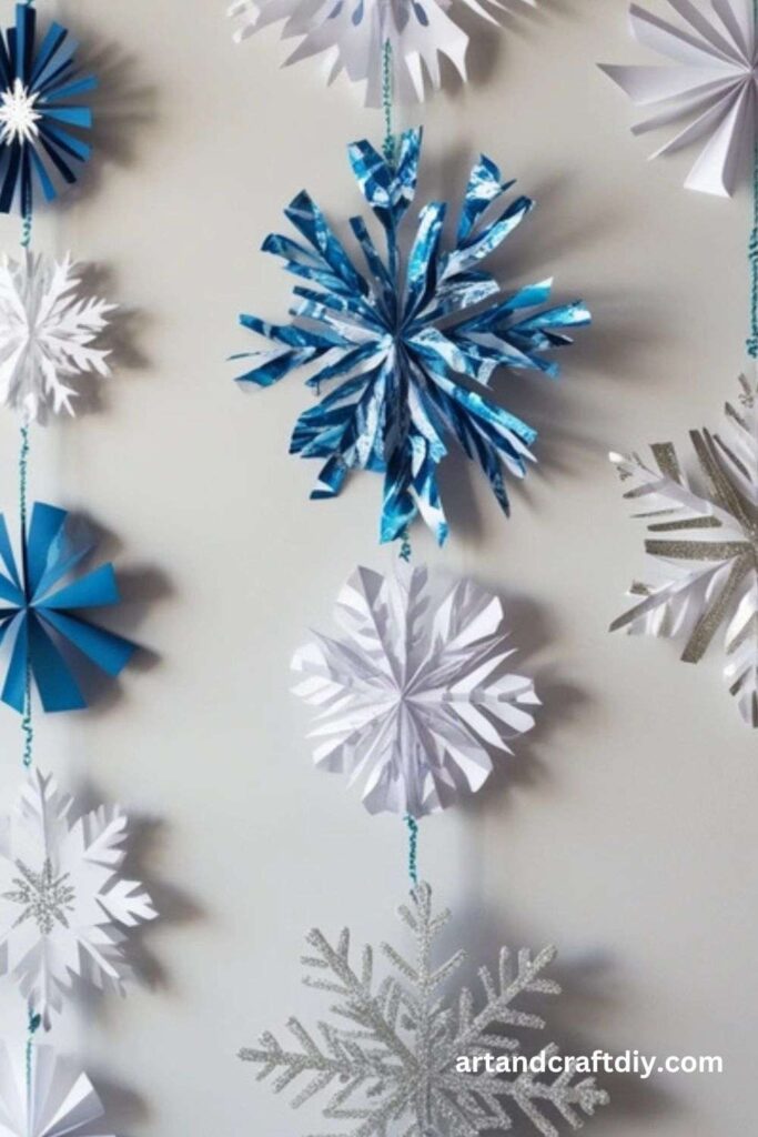 Layered Torn Snowflake Garland