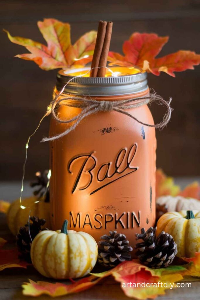 Mason Jar Pumpkin Centerpiece craft