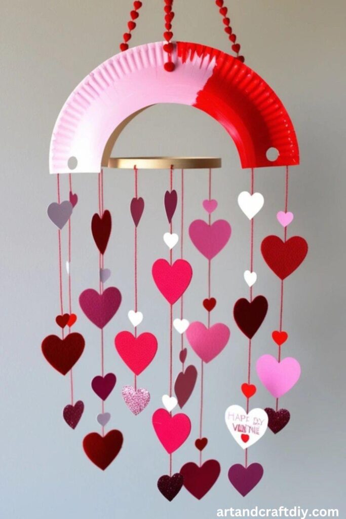 Paper Plate Heart Mobile