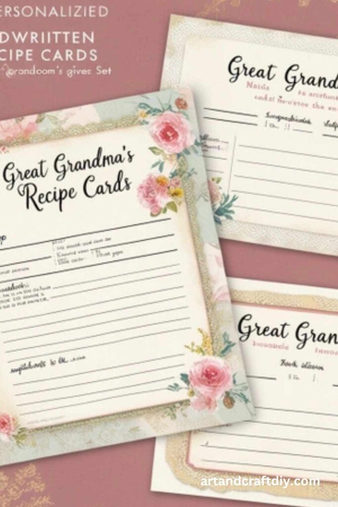 Personalized Handwritten Recipe Cards