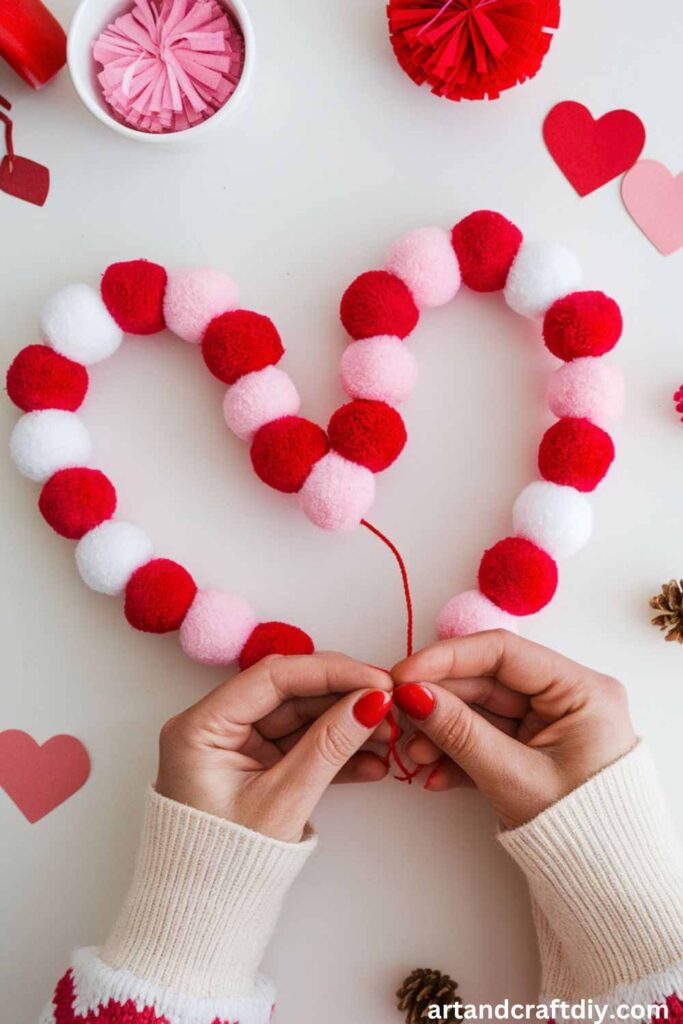 Pom-Pom Heart Garland