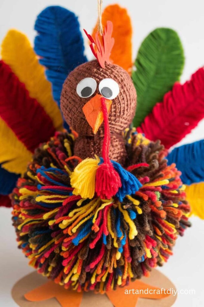 Pom-Pom Turkey Art