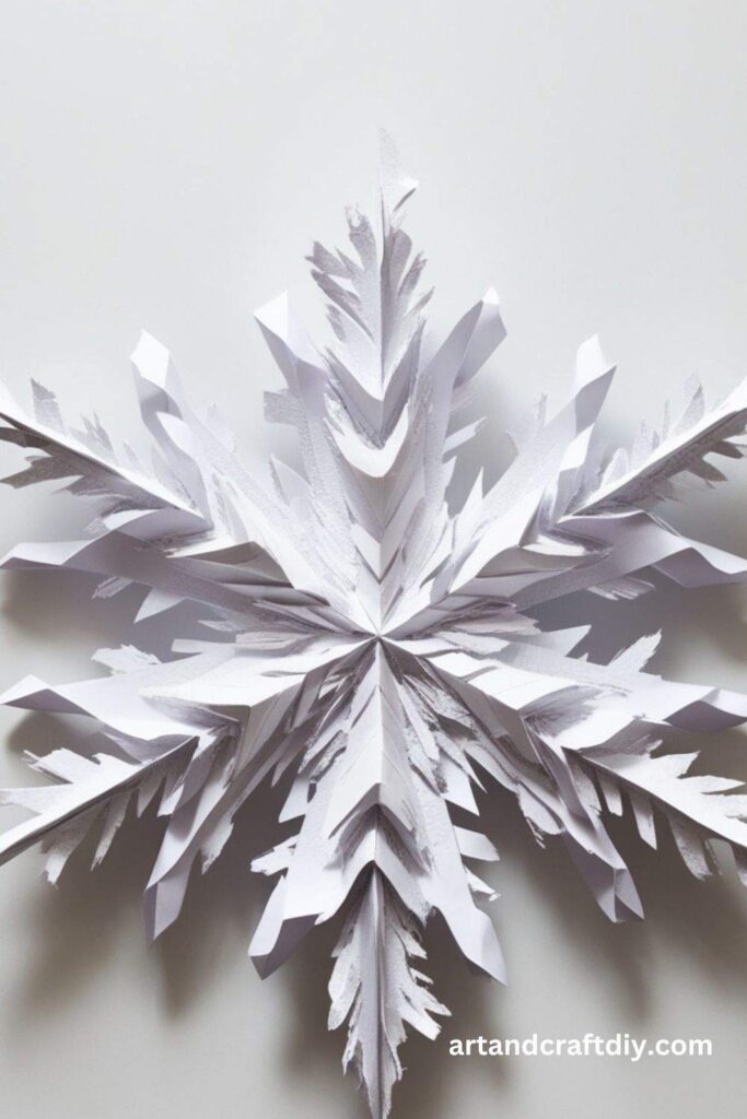 Three-Dimensional Torn Paper Snowflake