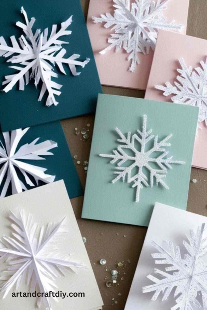 Torn Paper Snowflake Cards