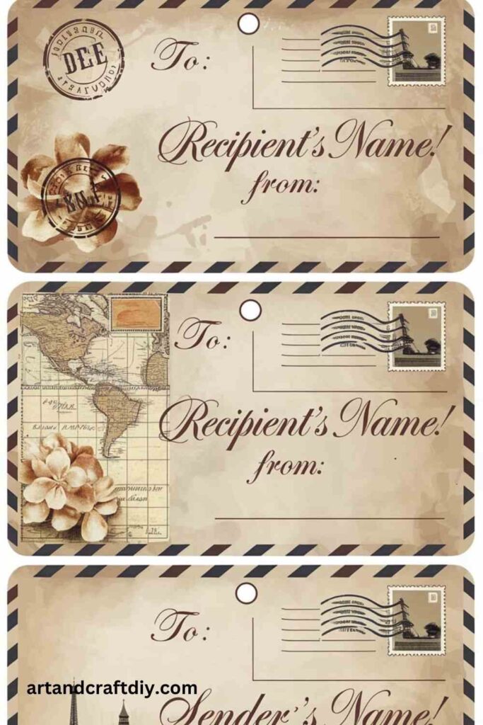 Vintage Postcard Gift Tags