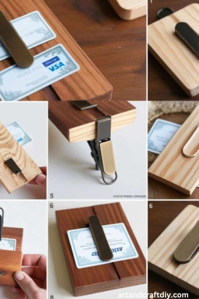 Wooden Clip Gift Card Holder