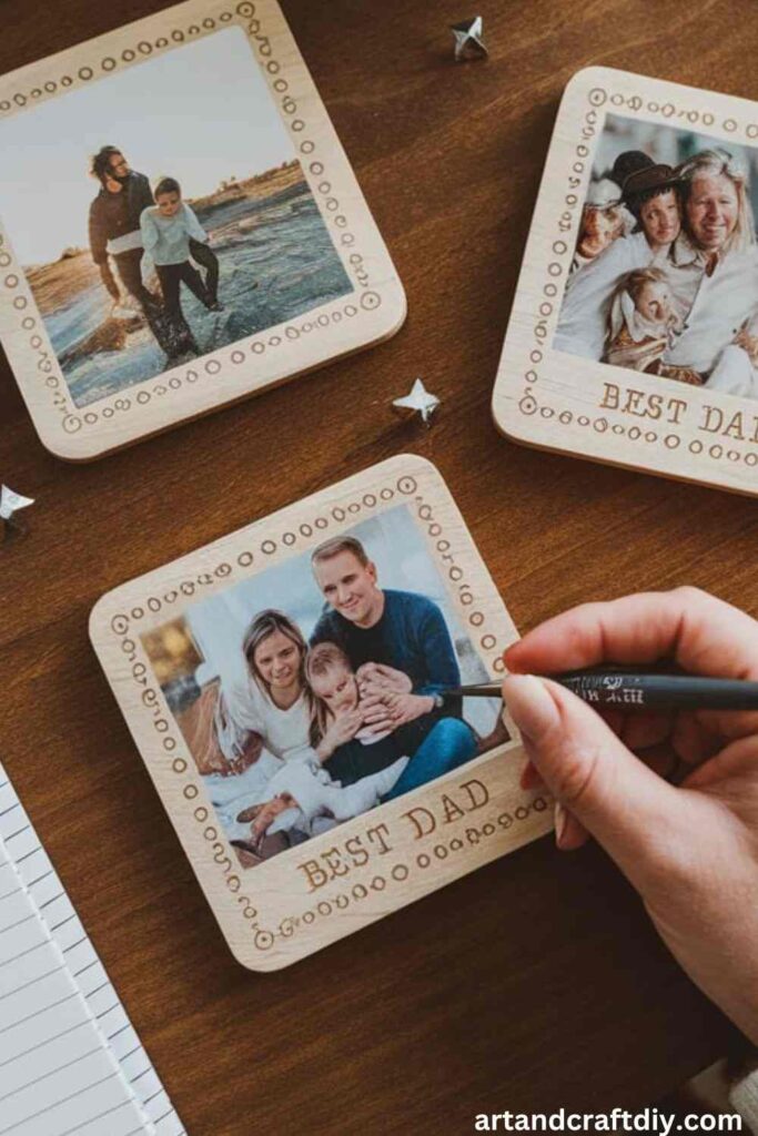 Wooden Coasters with Family Pictures