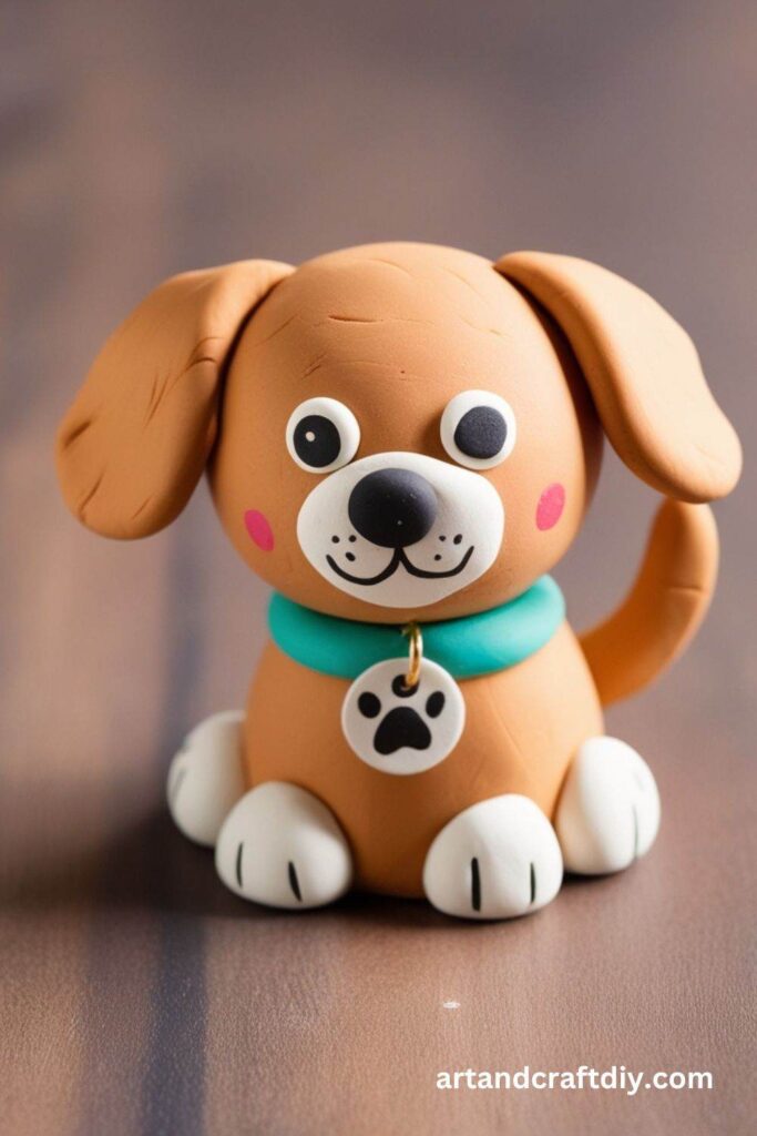 Clay Dog Figurine