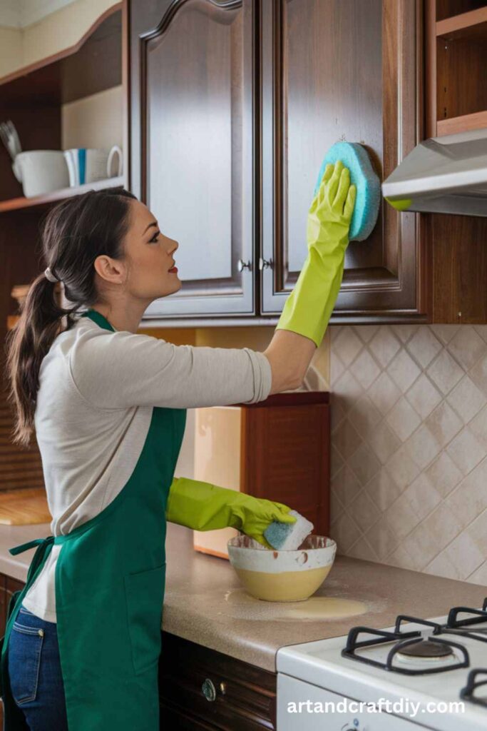 Clean Grease from Kitchen Cabinets