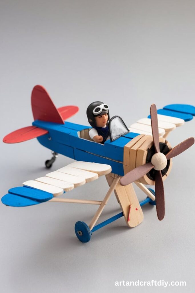 Clothespin and Popsicle Stick Airplane