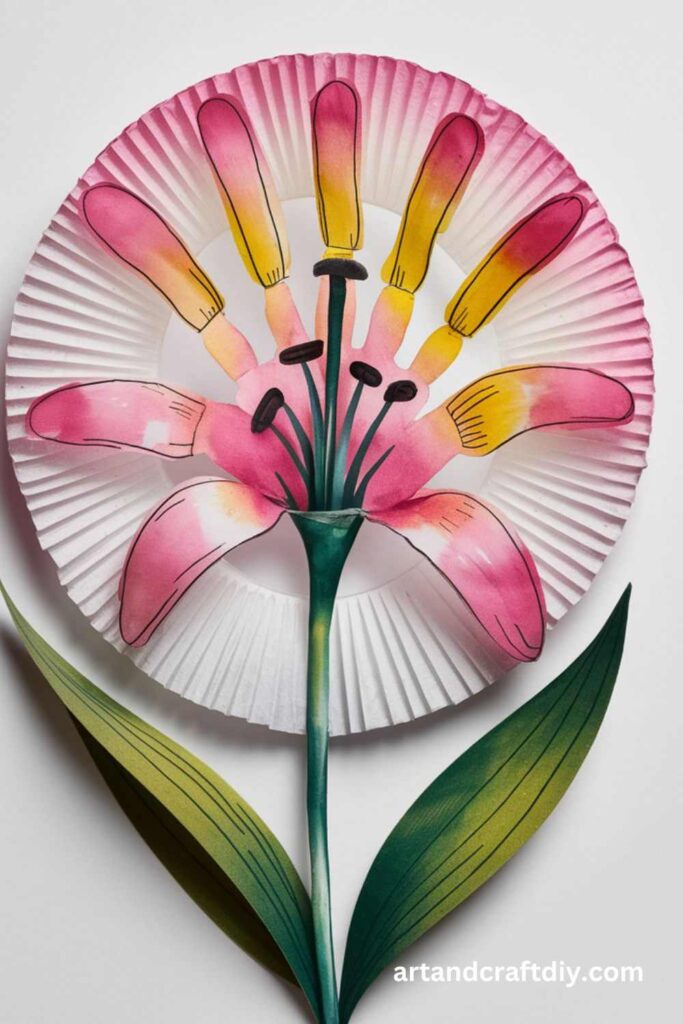 Coffee Filter Handprint Lily