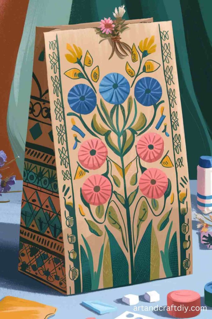 DIY Painted Gift Bags Wrap