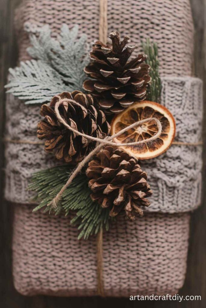 DIY Recycled Sweater Wrapping