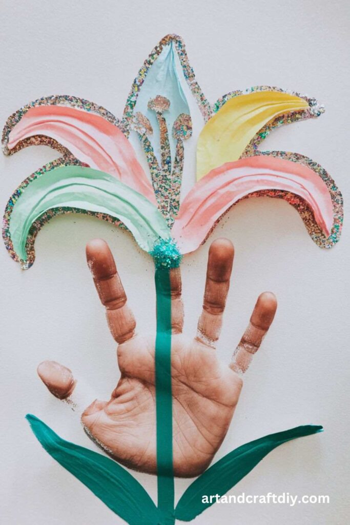 Glitter Handprint Lily