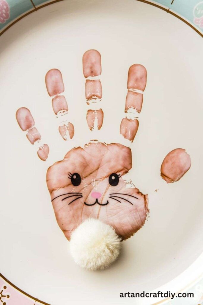 Handprint Bunny on a Plate