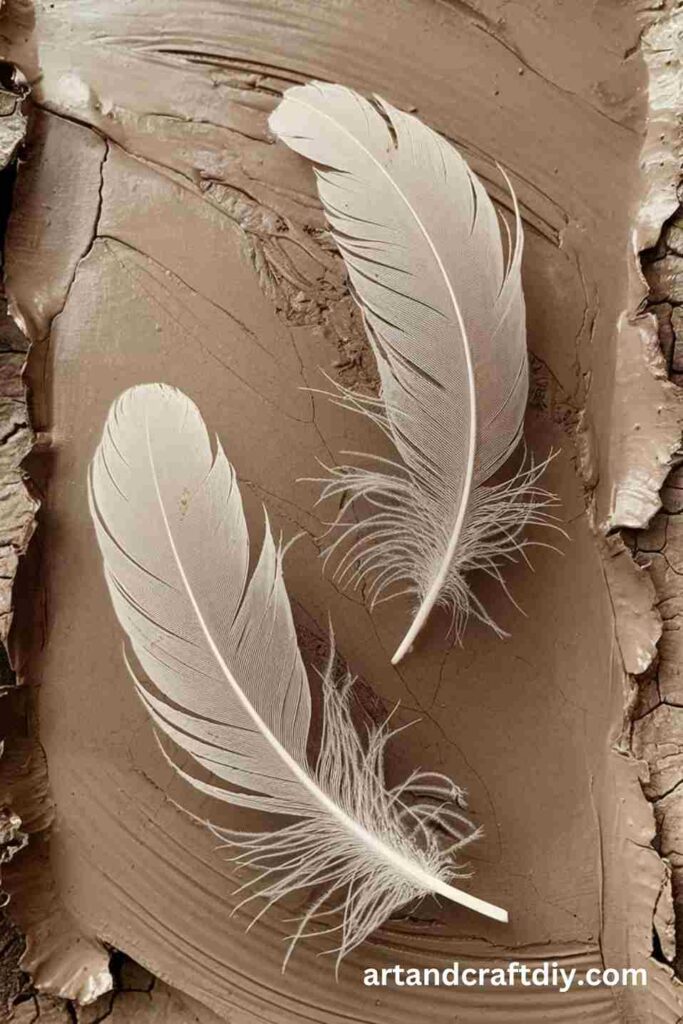 Mud Feather Print Painting