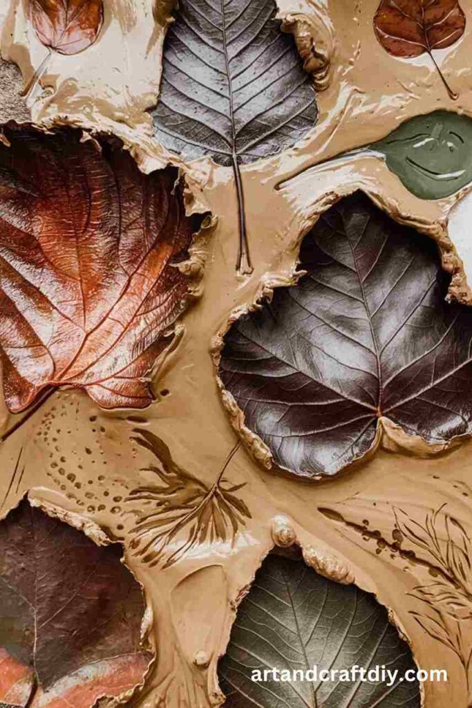Mud and Leaf Imprint Art