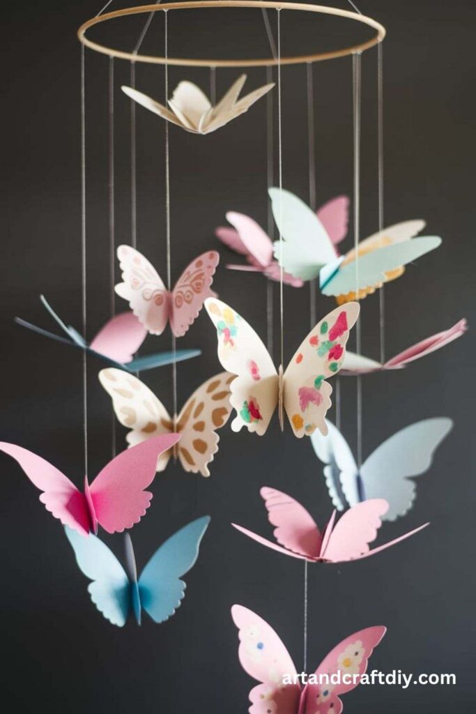 Paper Butterfly Mobile