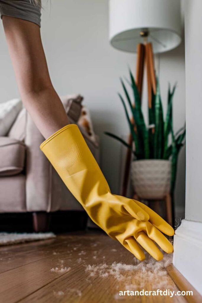 Pet Hair Removal with a Rubber Glove