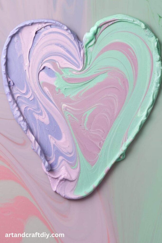 Shaving Cream Marbled Heart Placemats