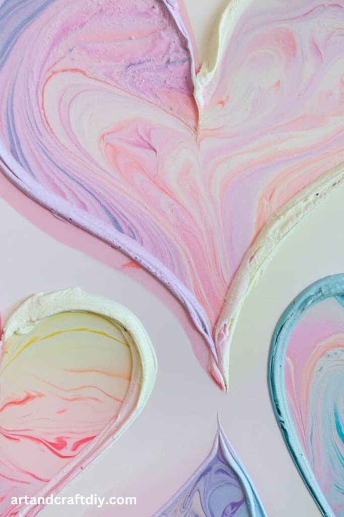 Shaving Cream Marbled Heart Wall Art