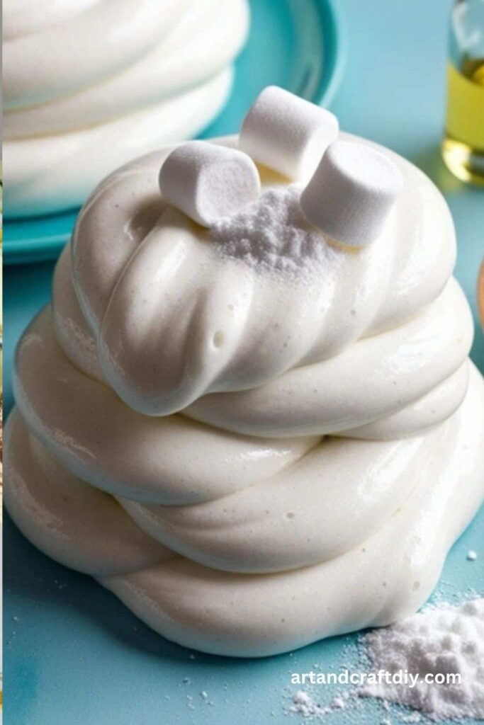 Shaving Cream Slime with Marshmallow Fluff