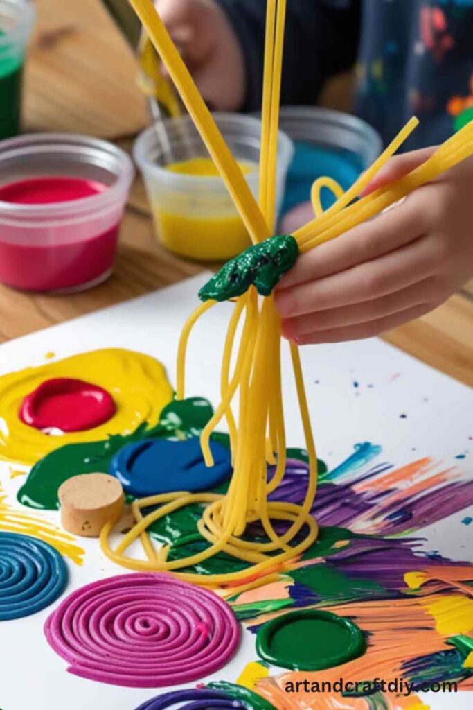 Spaghetti Noodle Painting