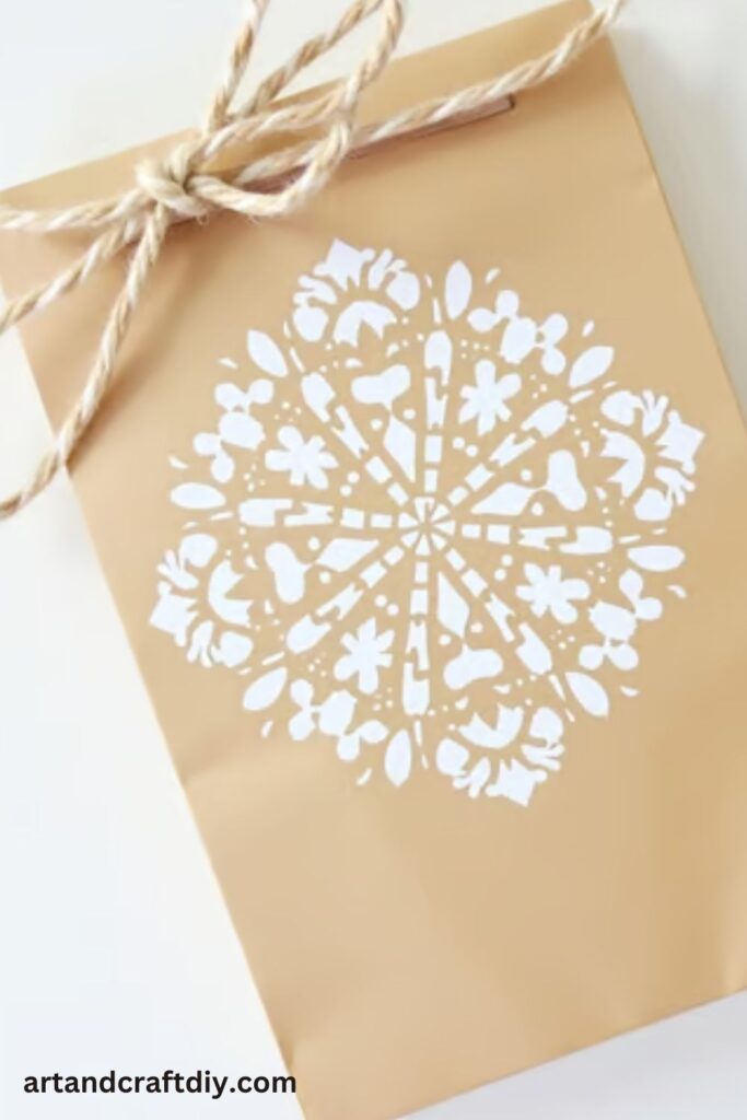 Stenciled Kraft Paper Bag