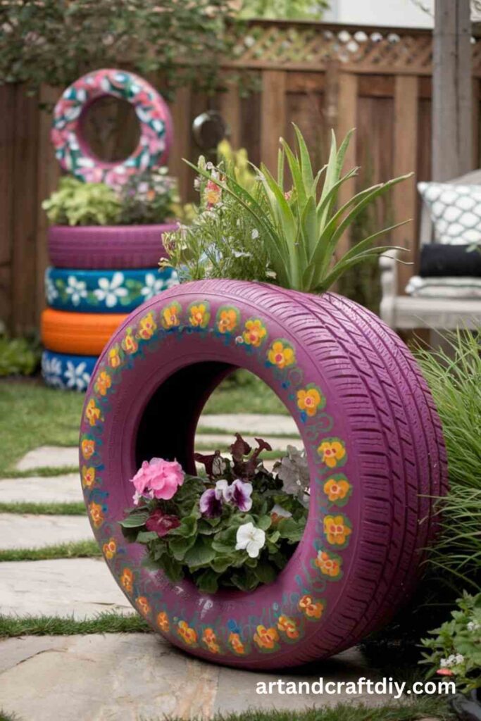 Upcycled Tire Planter
