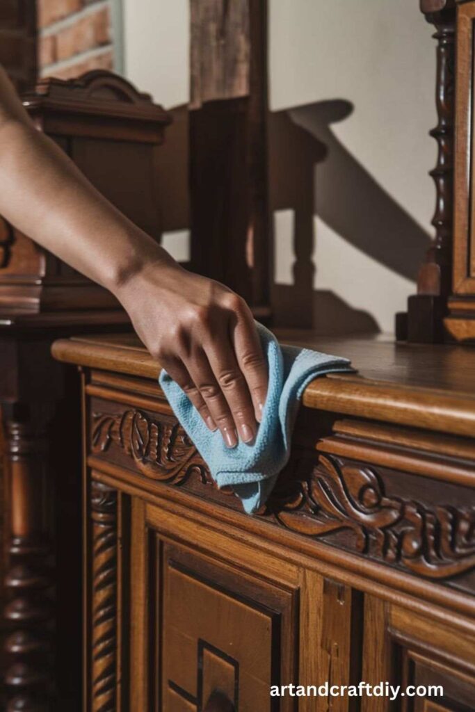 Use a Damp Cloth for Wood Furniture