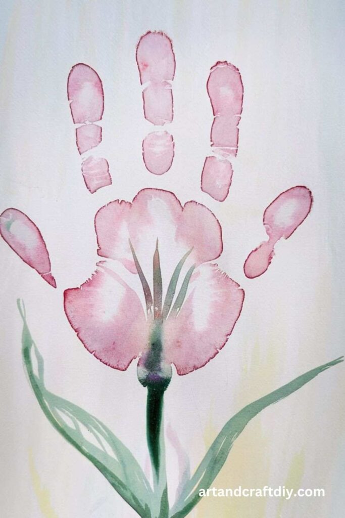 Watercolor Handprint Lily