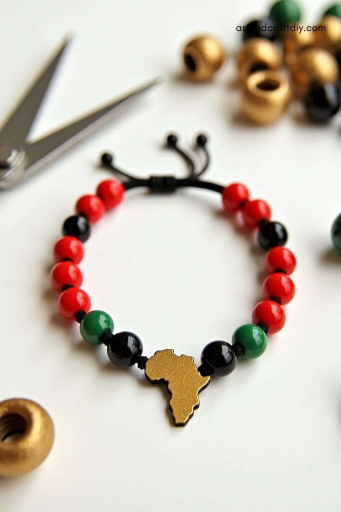 Beaded Africa Map Bracelet
