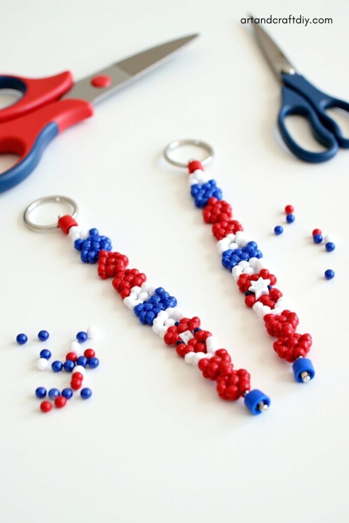 Beaded Juneteenth Keychain