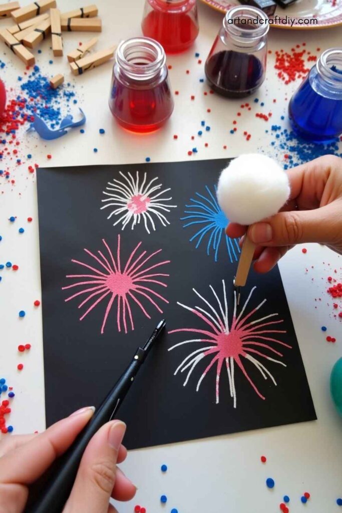 Cotton Ball Fireworks