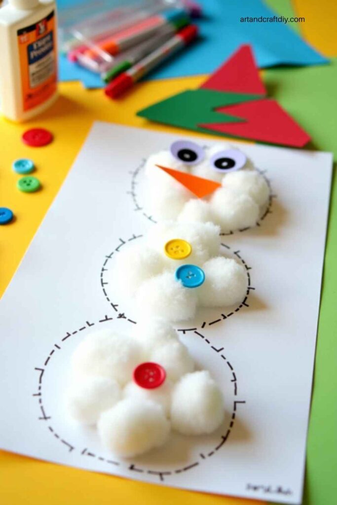 Cotton Ball Snowman