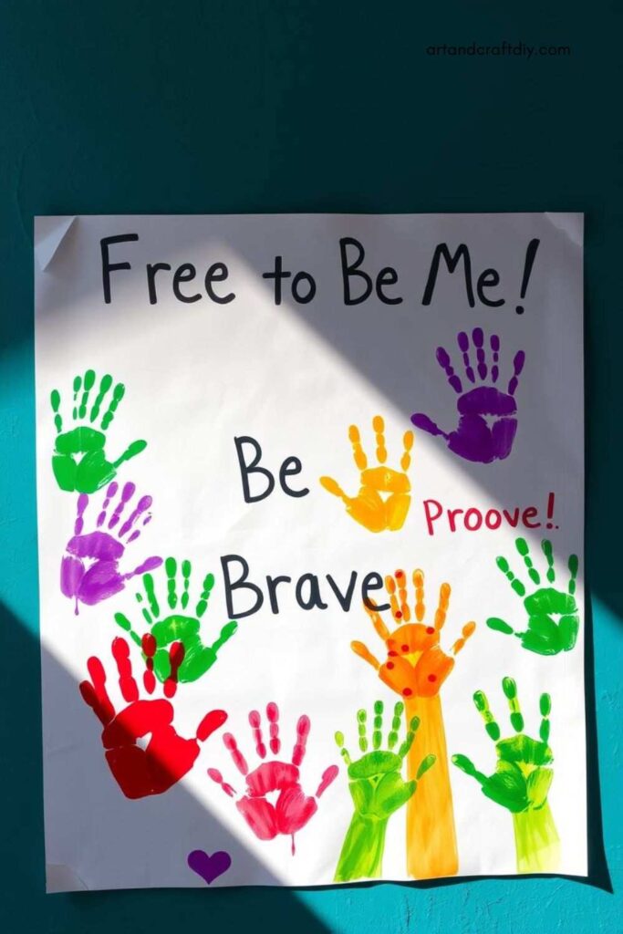 "Free to Be Me" Handprint Poster