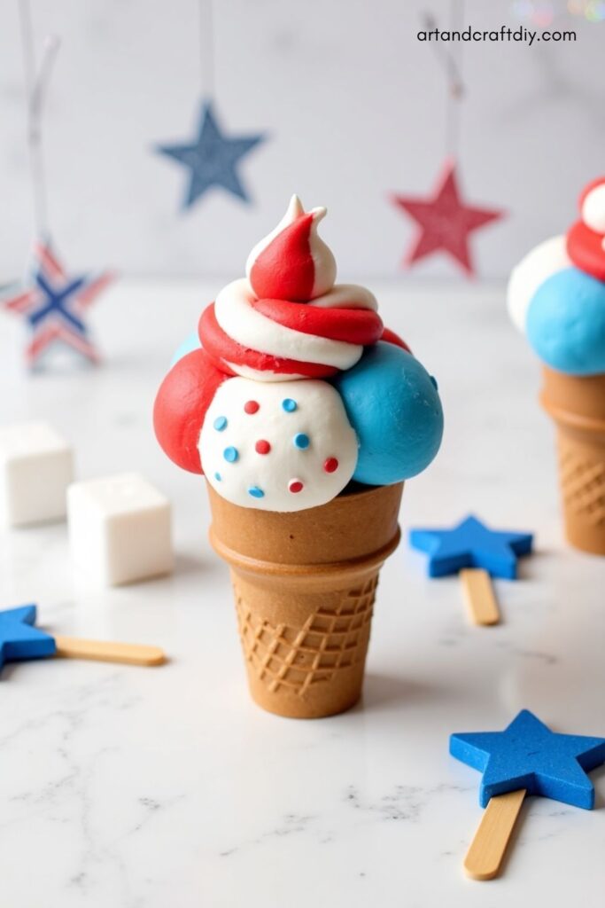Ice Cream Cone Salt Dough Craft