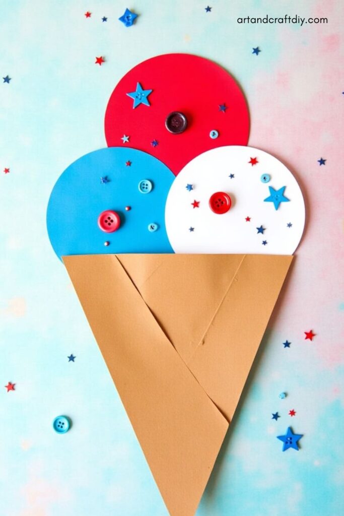 Ice Cream Craft with Buttons