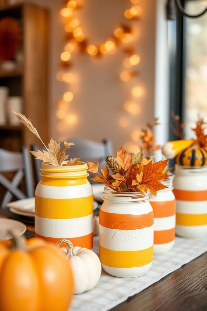 Candy Corn Painted Jars
