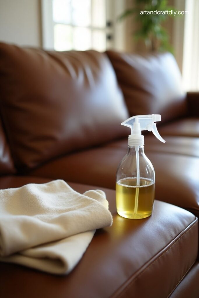 Clean Leather Sofas with Olive Oil and Vinegar