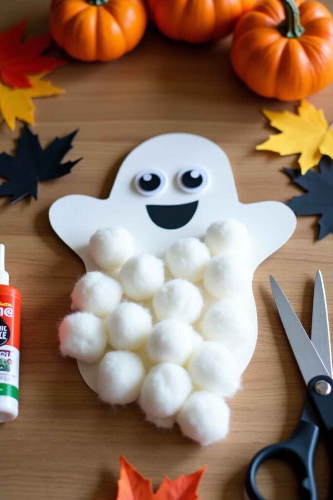 Cotton Ball Ghosts